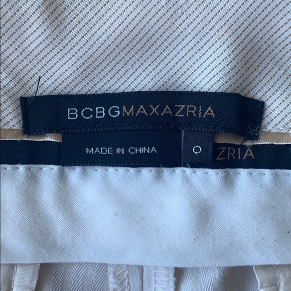 BCBG White Cream Wool Blend Tuxedo Dress Pants - Picture 3 of 8